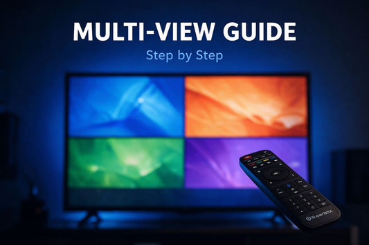 Multi-view split screen tutorial banner for SuperBox Android TV box