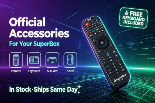 Official SuperBox accessories free mini keyboard included with every purchase